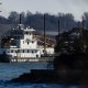 A U.S. Coast Guard ship on the Potomac River in Arlington, V.A.