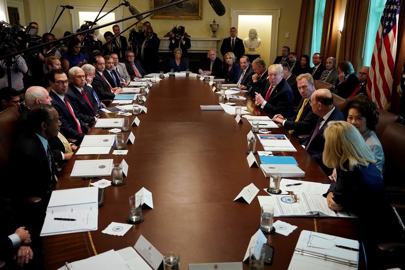 Image: U.S. President Trump holds a cabinet meeting at the White House in Washington