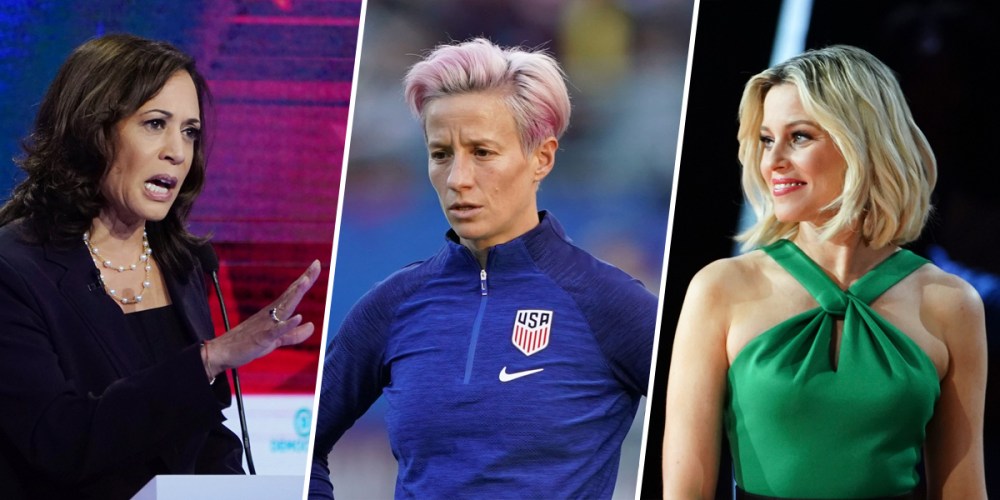 Sen. Kamala Harris, Megan Rapinoe and Elizabeth Banks.