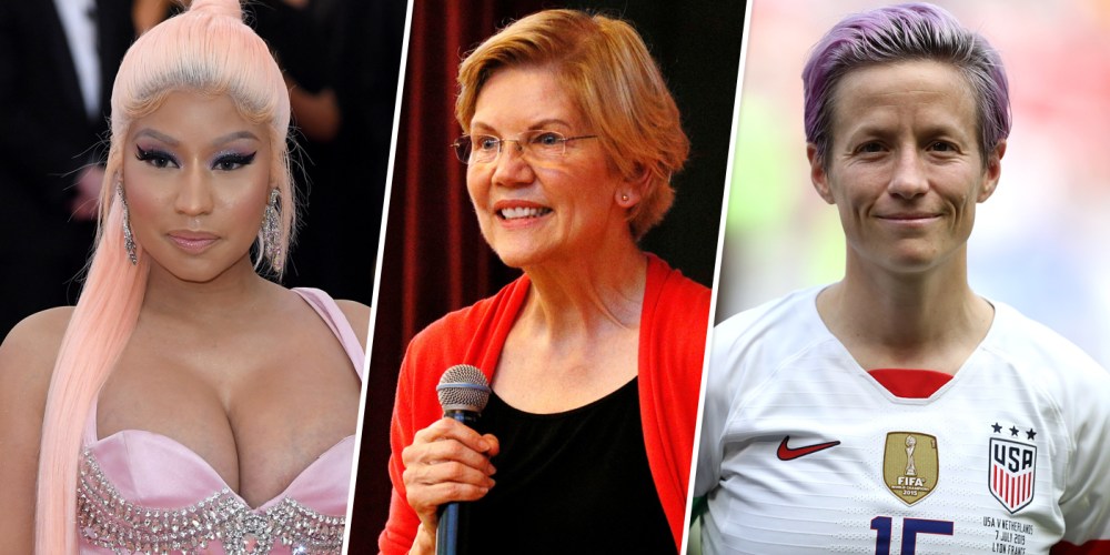 Image: Nicki Minaj Elizabeth Warren Megan Rapinoe