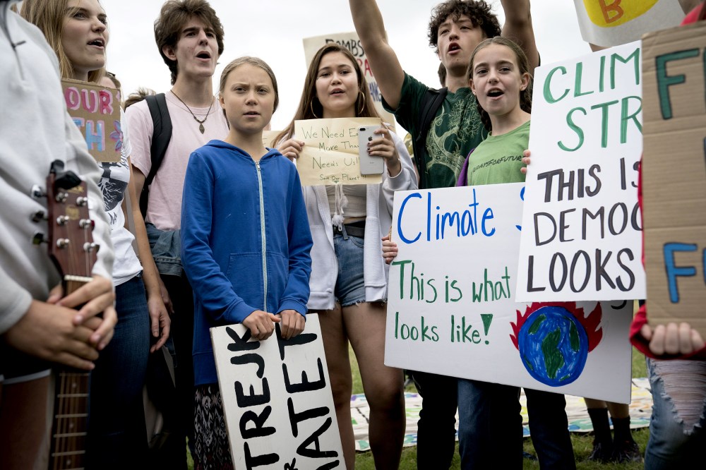 Image: Teen Activist Greta Thunberg Joins Climate Strike Outside The White House