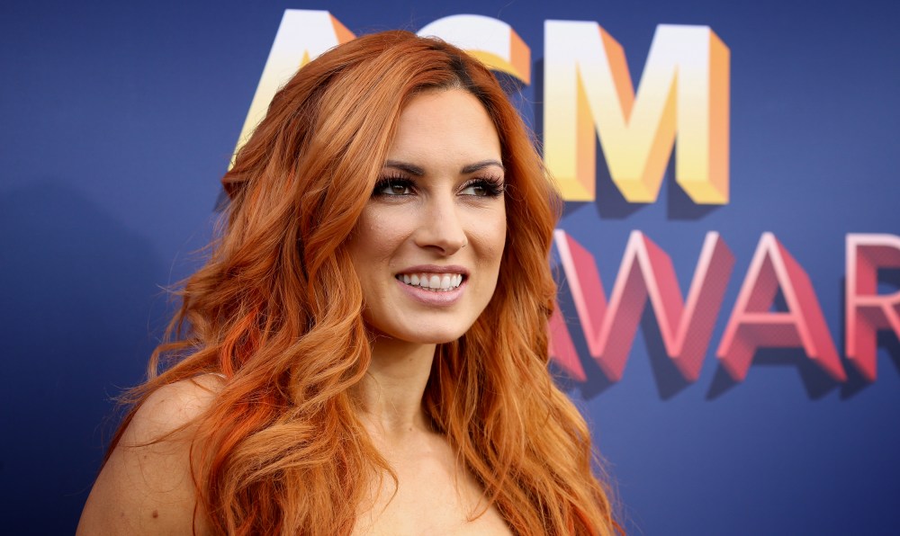 Image: Becky Lynch arrives at the Academy of Country Music Awards in Las Vegas on April 15, 2018.