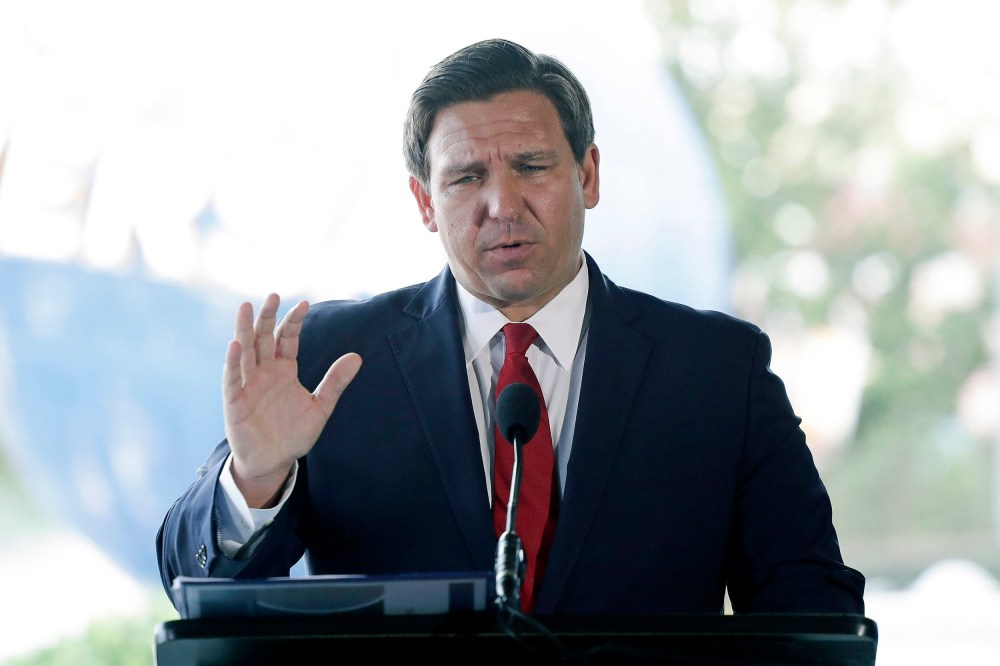 Image: Florida Gov. Ron DeSantis speaks at a news conference at Universal Studios Wednesday, June 3, 2020, in Orlando, Fla.