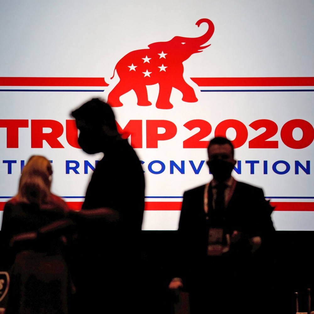 Image: The Charlotte Convention Center is set for delegates, in Charlotte