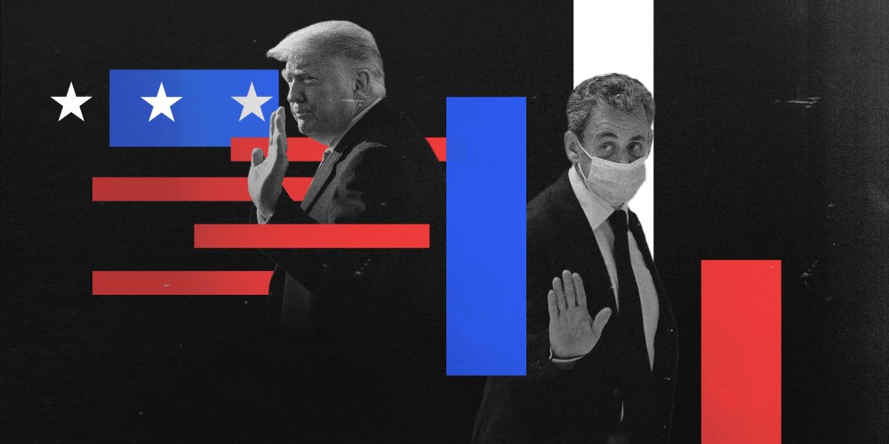 Photo illustration of Former U.S. President Donald Trump and Former President of France, Nicolas Sarkozy.