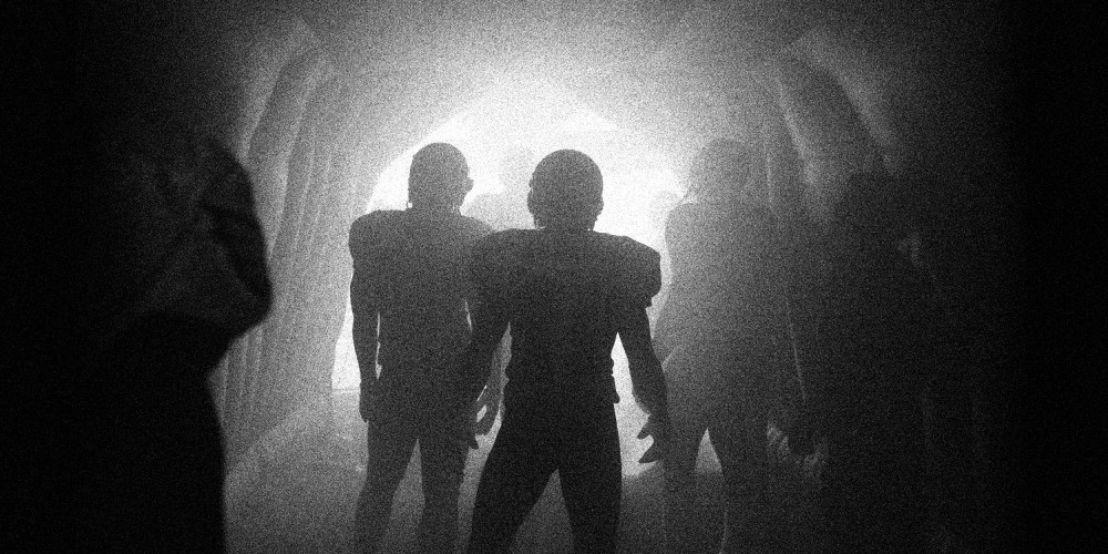 Image: Football players entering the stadium.