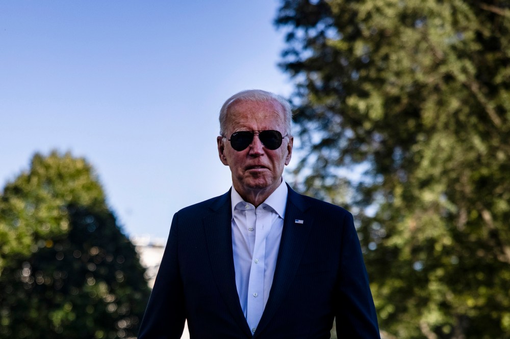 Image: President Joe Biden speaks to reporters outside of the White House on Sept. 26, 2021.