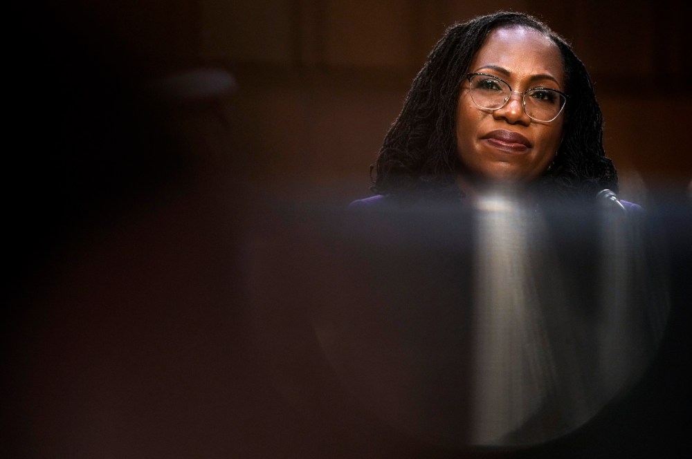 Image: Supreme Court nominee Judge Ketanji Brown Jackson at her confirmation hearing on Capitol Hill on March 21, 2022.