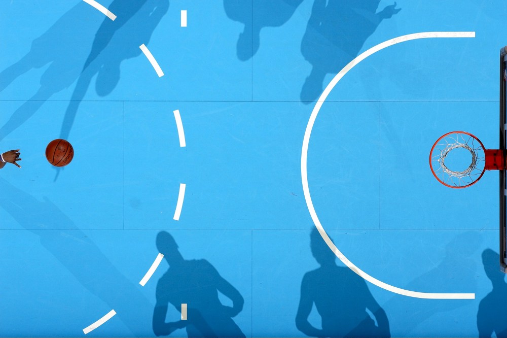 Image: Players in action during a NBA game in New Orleans in 2009.