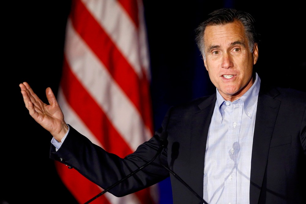Former presidential candidate Mitt Romney speaks at the Republican National Committee winter meetings in San Diego, Calif. on Jan. 16, 2015. (Photo by Mike Blake/Reuters)