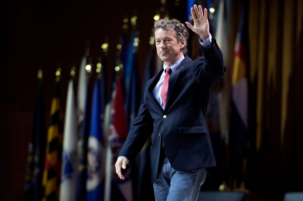 Senator Rand Paul (R-KY) walks on stageat the  41st Annual Conservative Political Action Conference (CPAC) in National Harbor, Maryland, on March 7, 2014.