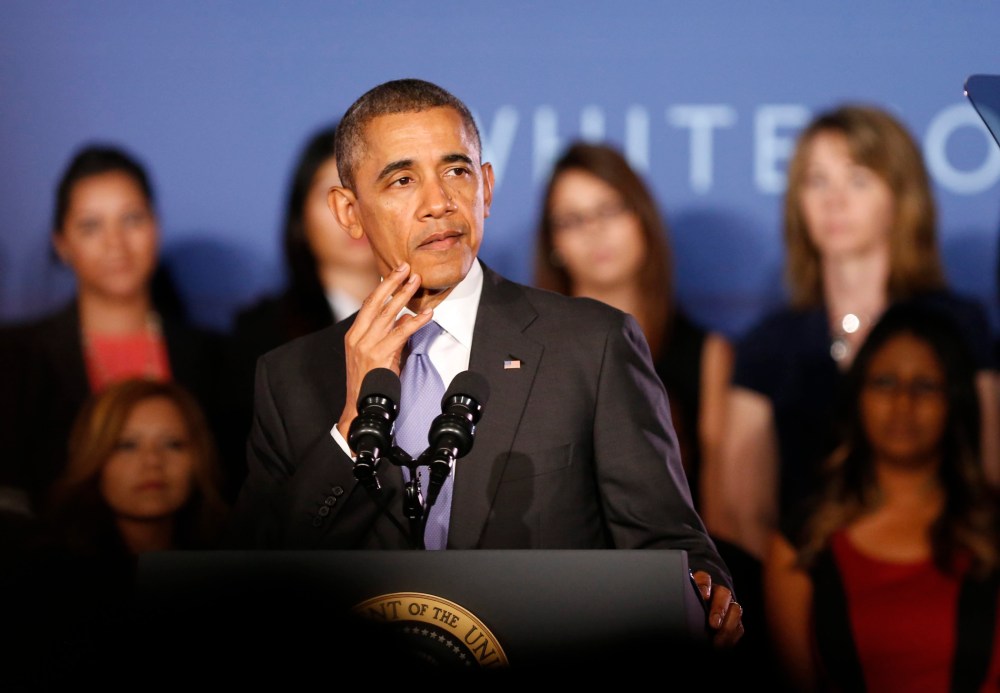 President Barack Obama at Valencia College in Orlando, Florida, March 20, 2014.