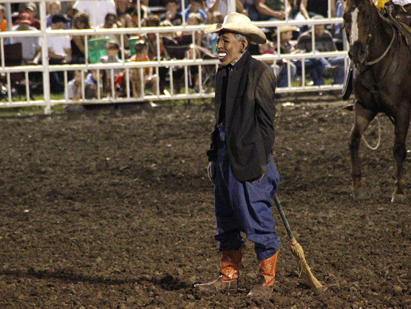 This photo provided by Jameson Hsieh shows a clown wearing a mask intended to look like President Obama at the Missouri State Fair on Saturday Aug. 10, 2013.  (Photo by Jameson Hsieh/AP)