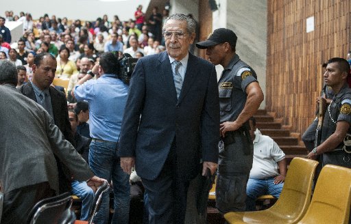 File Photo: Guatemala's former dictator General Efraín Ríos Montt enters the court in Guatemala City, Friday, April 19, 2013. (Photo by: Luis Soto/AP Photo)