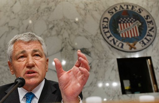 Sen. Chuck Hagel (R-NE) questions U.S. Ambassador to Iraq Ryan Crocker and General David Petraeus during a hearing of the Senate Foreign Relations Committee on Capitol Hill September 11, 2007 in Washington, DC. (Photo by Alex Wong/Getty Images)