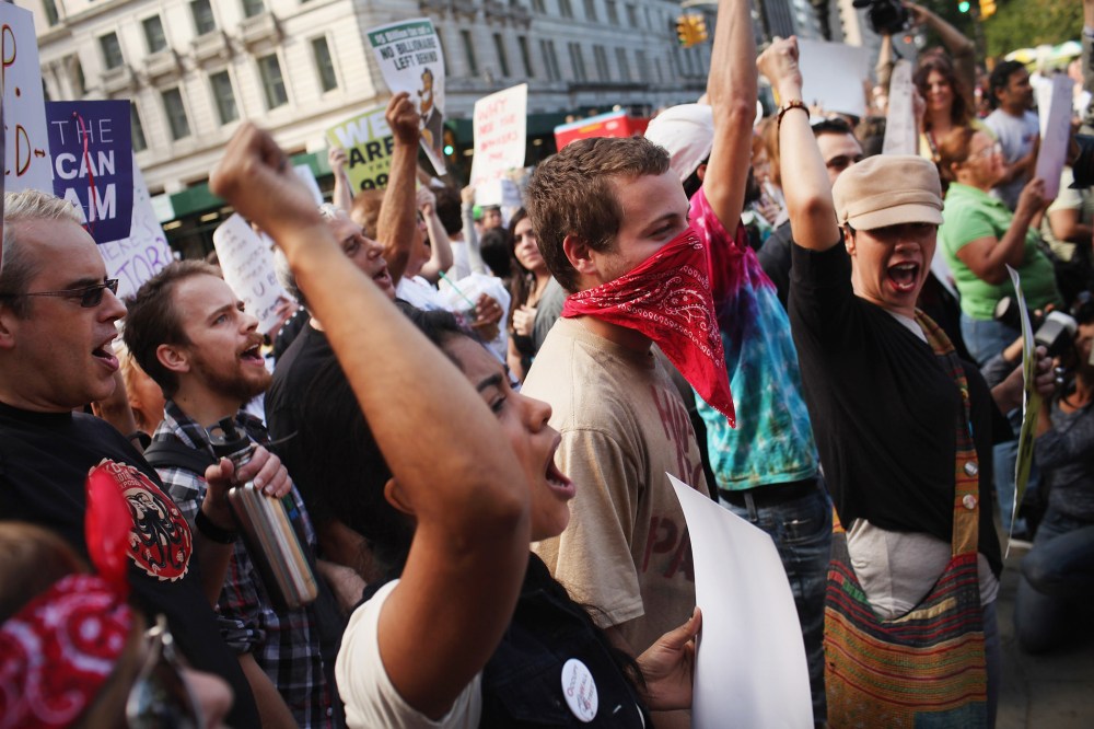 Occupy Wall Street Protestors March Down New York's Fifth Avenue