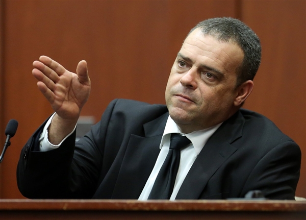 Sanford, Fla., police officer Chris Serino in Seminole circuit court, in Sanford, Fla., on Monday, July 1, 2013. (AP Photo/Orlando Sentinel, Joe Burbank, Pool)