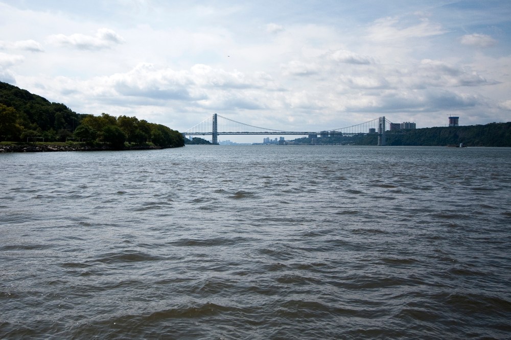 The Hudson River looking south toward the George Washington Bridge, September 5, 2013.