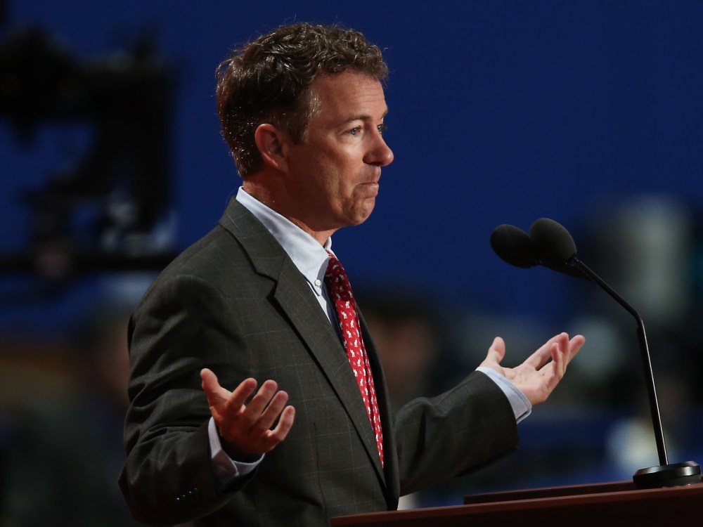 File Photo: U.S. Sen. Rand Paul (R-KY) speaks during the third day of the Republican National Convention at the Tampa Bay Times Forum on August 29, 2012 in Tampa, Florida. (Photo by Win McNamee/Getty Images, File)