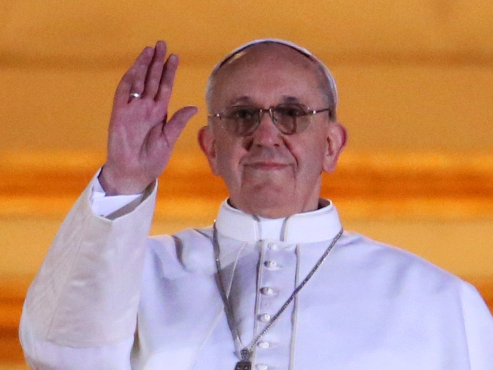 Newly elected Pope Francis I appears on the central balcony of St Peter's Basilica on March 13, 2013 in Vatican City, Vatican. Argentinian Cardinal Jorge Mario Bergoglio was elected as the 266th Pontiff and will lead the world's 1.2 billion Catholics....