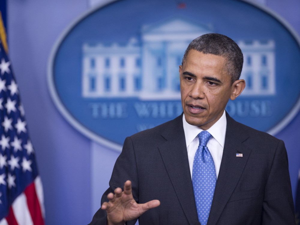 President Barack Obama holds a press conference in the Brady Press Briefing Room of the White House in Washington, DC, on April 30, 2013. The President on Tuesday warned of rushing to judgement on possible use of chemical weapons by Syria. (Photo by...