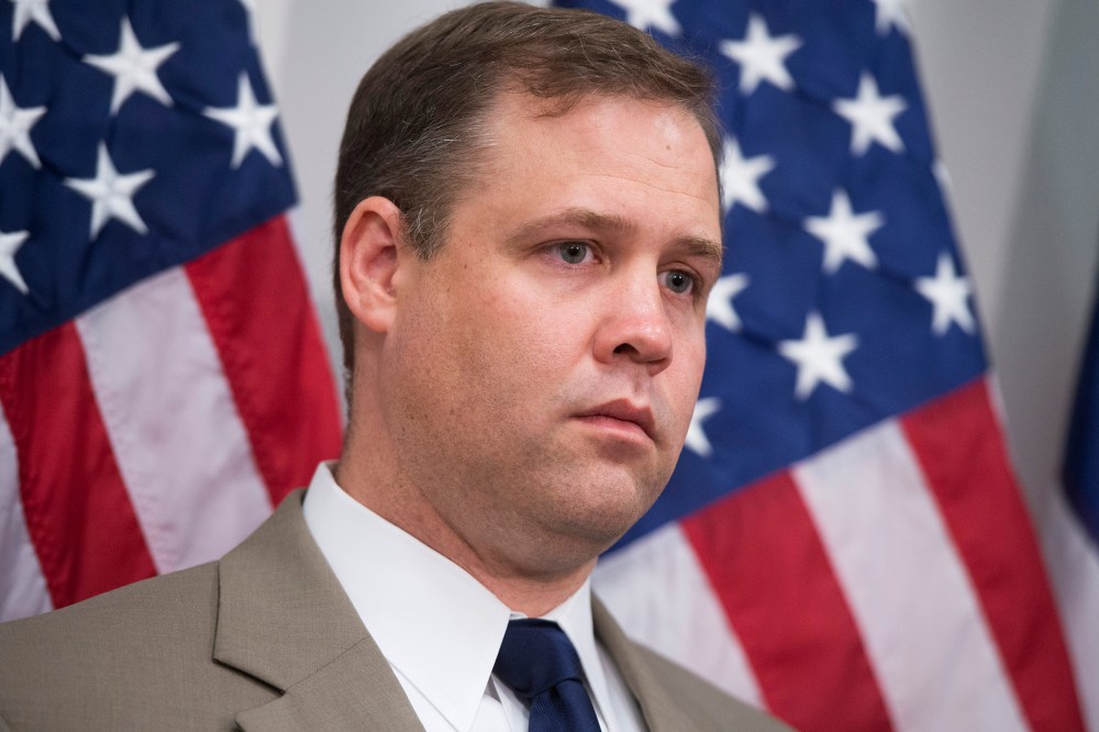 Rep. Jim Bridenstine attends a news conference in Oklahoma, May 21, 2013.