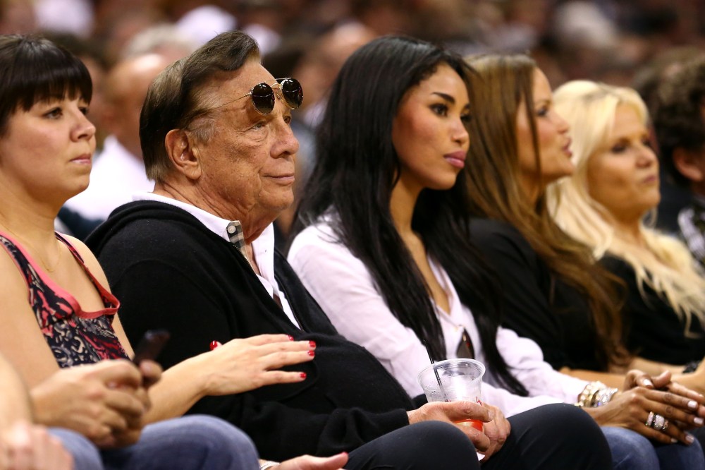 Donald Sterling, team owner of the Los Angeles Clippers, watches Game One of the Western Conference Finals of the 2013 NBA Playoffs, May 19, 2013, in San Antonio, Texas.