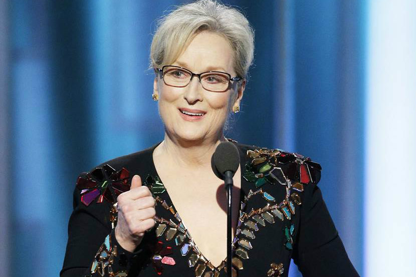 Meryl Streep accepts the Cecil B. DeMille Award during the 74th Annual Golden Globe Awards