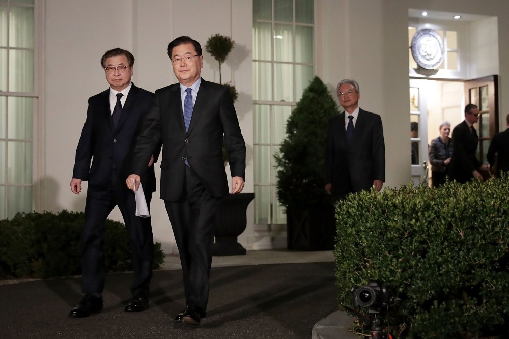 Image: South Korean National Security Advisor Makes Announcement At White House