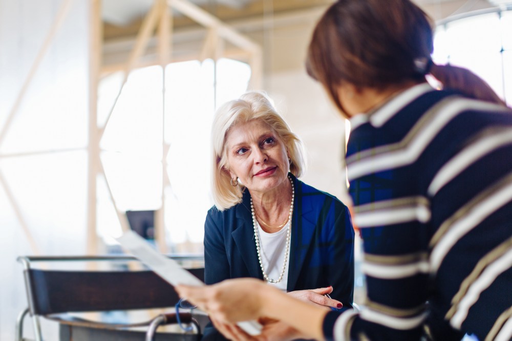 Two businesswomen in meeting