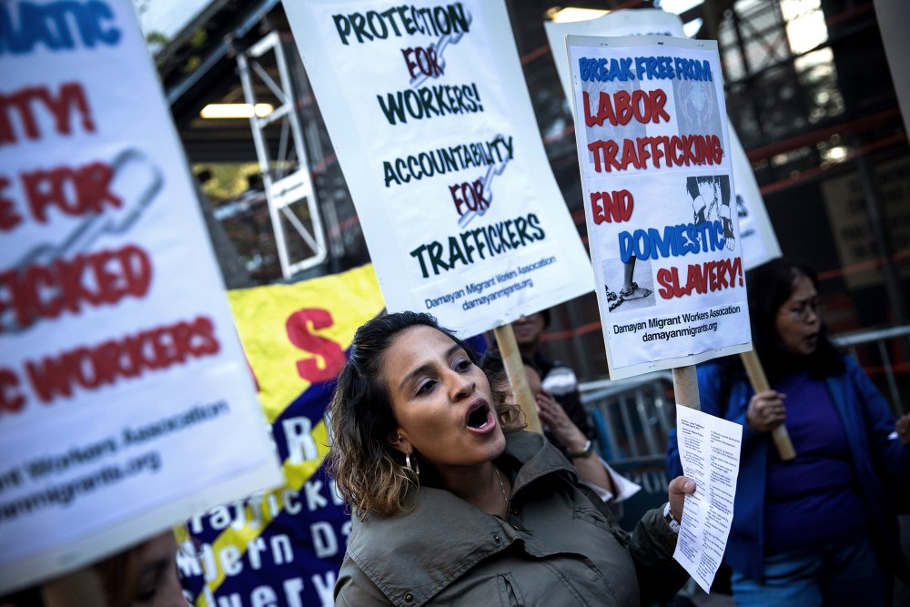 Activists Demonstrate Against Labor Trafficking