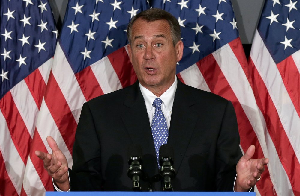 The empty hand of Speaker of the House John Boehner (R-OH), October 23, 2013.