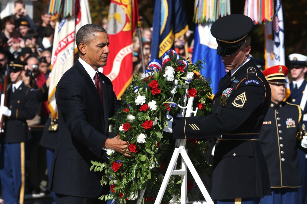 Obama Participates In Observance Of Veterans Day At Arlington Nat'l Cemetery