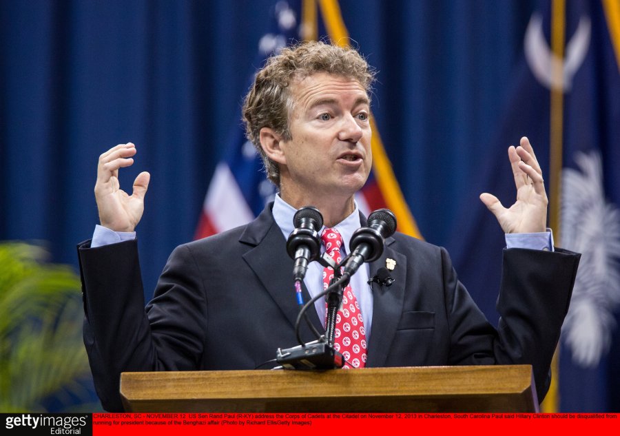 Sen. Rand Paul (R-KY) address the Corps of Cadets at the Citadel on November 12, 2013 in Charleston, South Carolina.