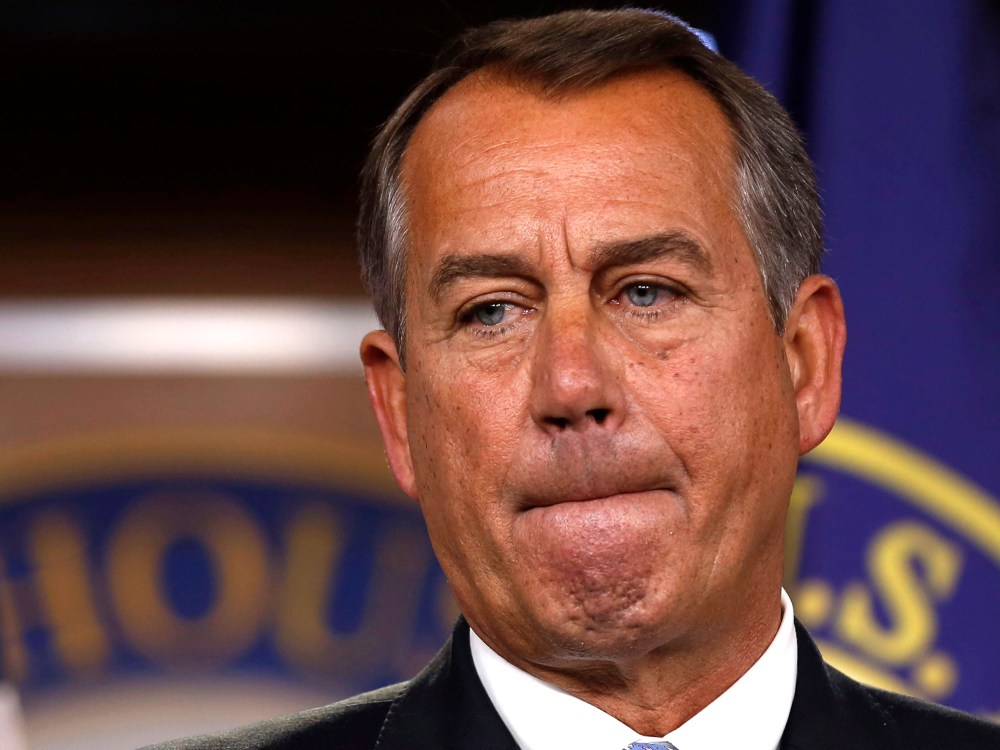 File photo: House Speaker John Boehner at a news conference in Washington on November 9, 2012. (Photo by Larry Downing/Reuters)