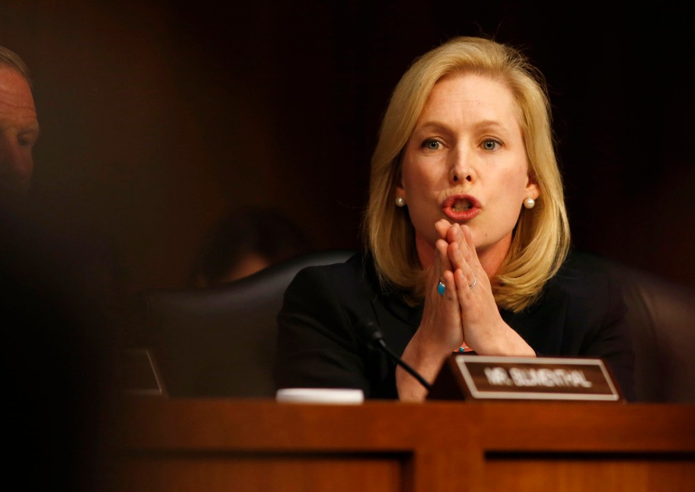 New York Sen. Kirsten Gillibrand, speaks about pending legislation regarding sexual assaults in the military at a Senate Armed Services Committee on Capitol Hill in Washington, June 4, 2013. (Photo by Larry Downing/Reuters)