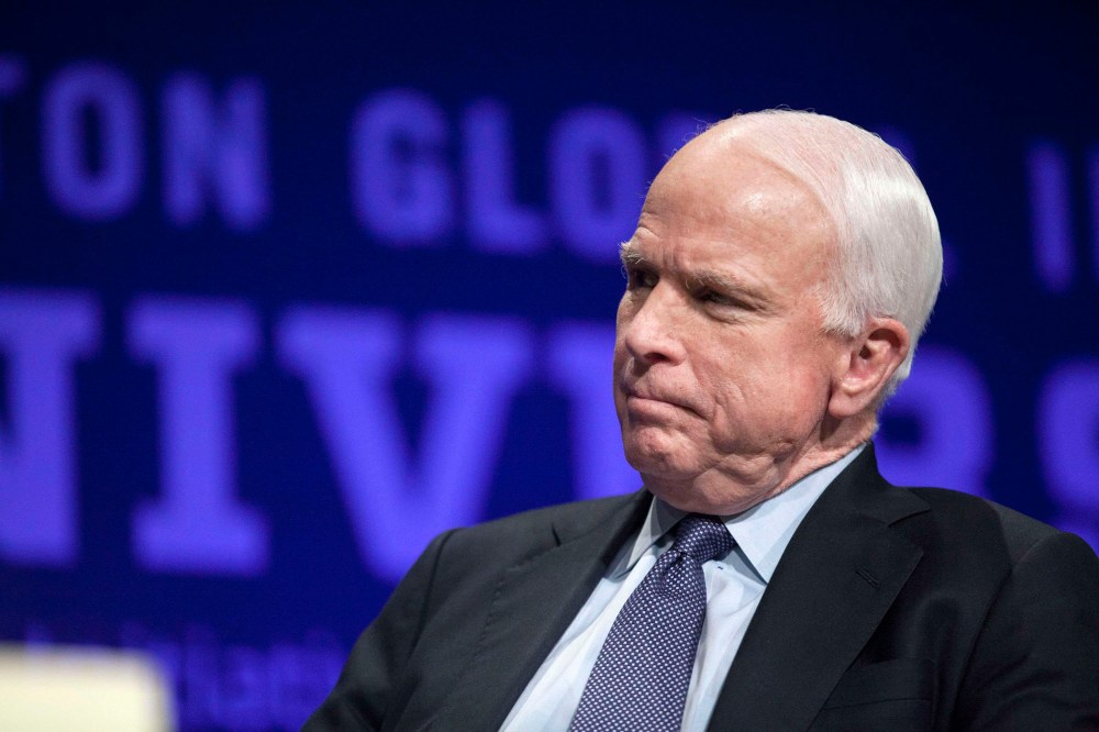 Arizona Senator John McCain at Arizona State University in Tempe, Arizona, March 21, 2014.