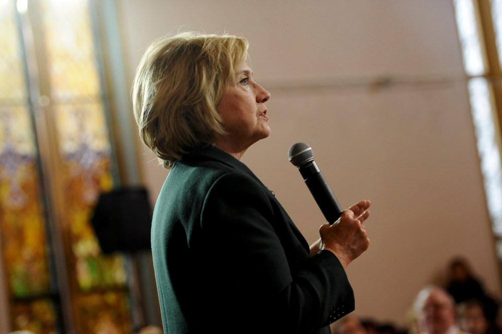 Democratic presidential candidate Hillary Clinton speaks during a town hall event at Old Brick Church and Community Center in Iowa City, Iowa, Dec. 16, 2015. (Photo by Mark Kauzlarich/Reuters)