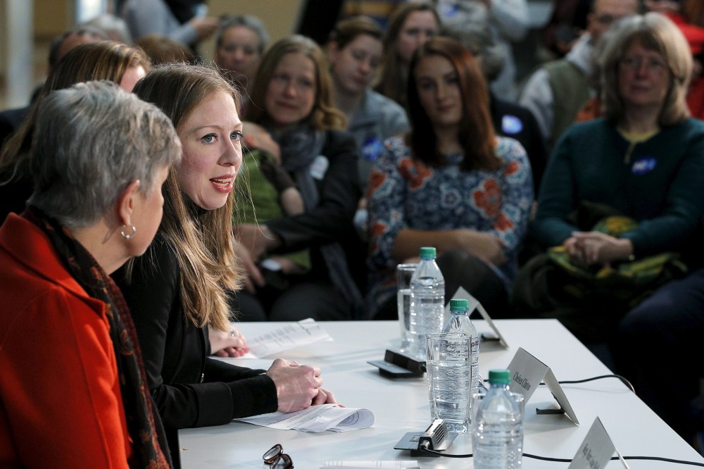 Chelsea Clinton, daughter of U.S. Democratic presidential candidate Hillary Clinton, participates in a panel discussion about early childhood education while campaigning for her mother in Concord, N.H., on Jan. 12, 2016. (Photo by Brian Snyder/Reuters)