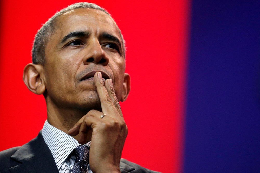 President Barack Obama attends an event at the USO at Joint Base Andrews in Clinton, Md., May 5, 2016. (Photo by Carlos Barria/Reuters)