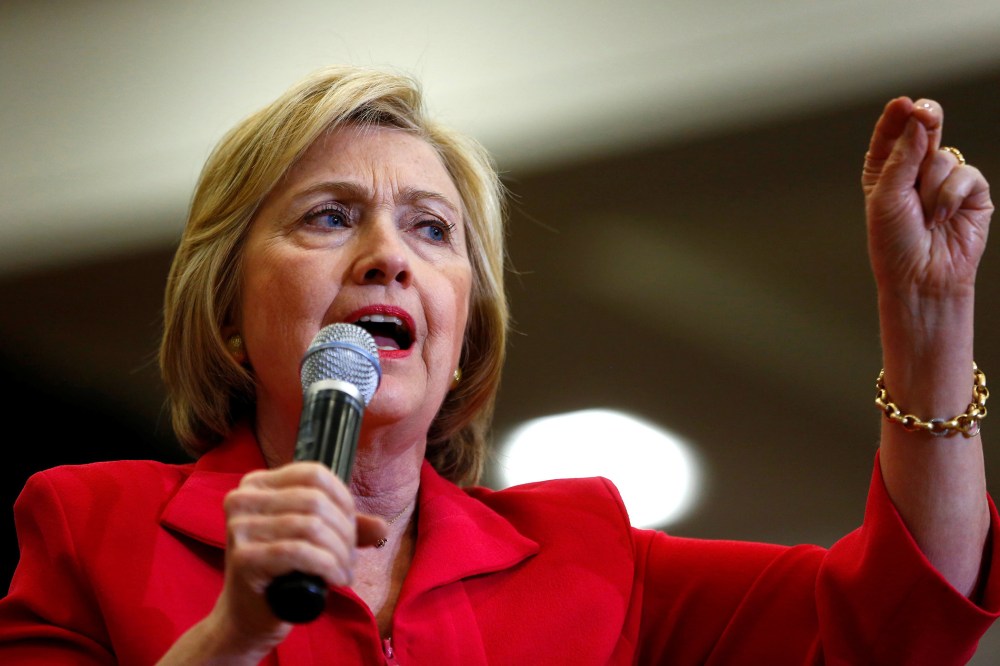 Democratic presidential candidate Hillary Clinton speaks at Transylvania University in Lexington, Ky., May 16, 2016. (Photo by Aaron P. Bernstein/Reuters)