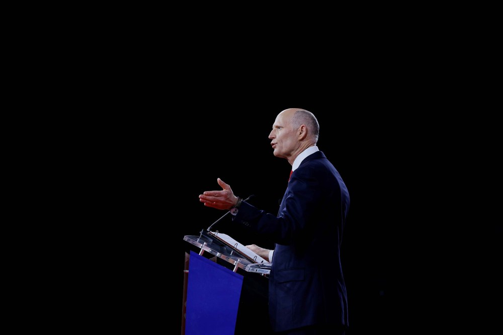 Sen. Rick Scott speaks during the Conservative Political Action Conference (CPAC) on February 26 in Orlando, Fla.