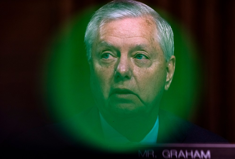Sen. Lindsey Graham during a committee hearing on Nov. 16, 2021.