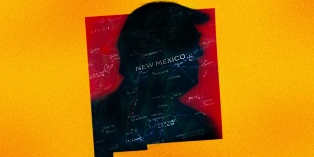 Photo Illustration: The shadow of Donald Trump looms over New Mexico