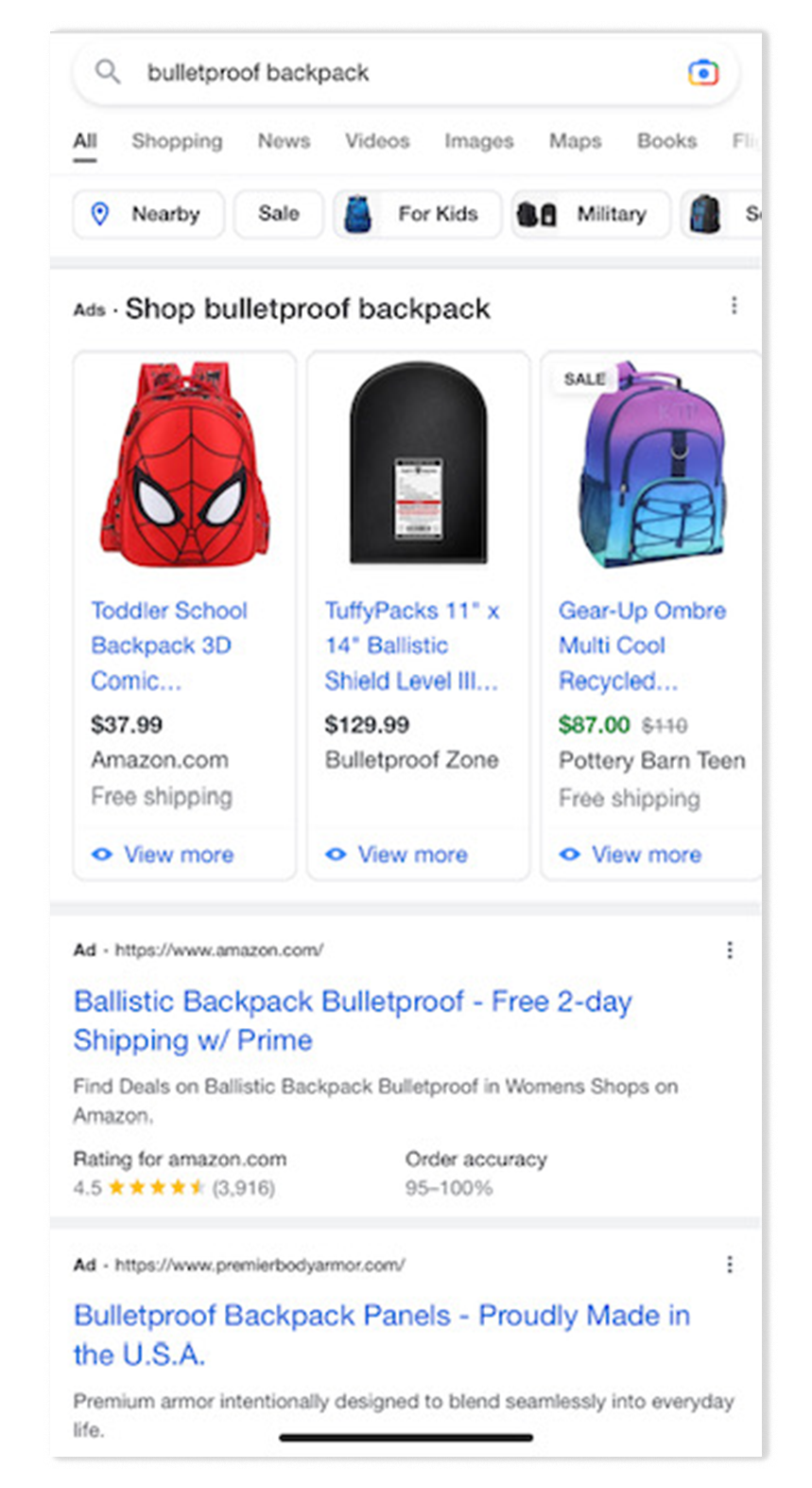 Image: Screenshot showing Google search results for 