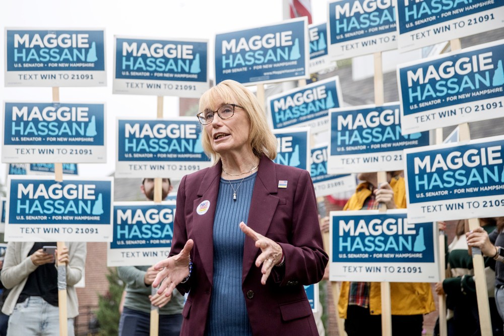 Senator Maggie Hassan Casts Here Vote On New Hampshire Primary Election Day