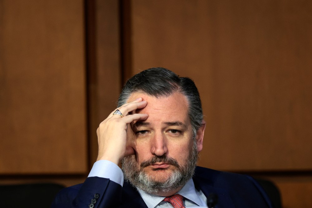 Image: Sen. Ted Cruz, R-Texas, at a Senate Judiciary Committee hearing in Washington on April 4, 2022.