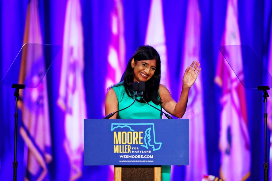 Image: Democratic Candidate For Governor Of Maryland Wes Moore Holds Election Night Party In Baltimore