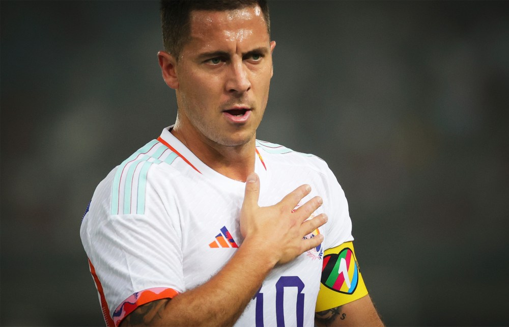 Image: Belgium's Eden Hazard wears the OneLove captain's armband to support LGBTQ+ rights at a friendly soccer game.