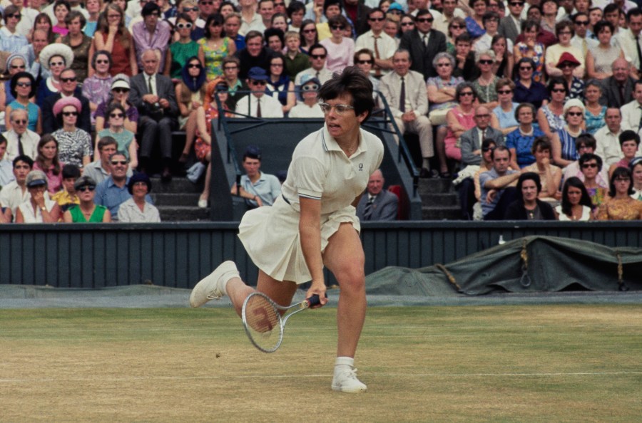Billie Jean King at the Wimbledon Lawn Tennis Championships in London on July 5, 1968.